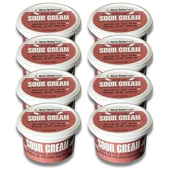 Never Better Plant-Based Sour Cream – 8 Pack (8 oz Tubs)