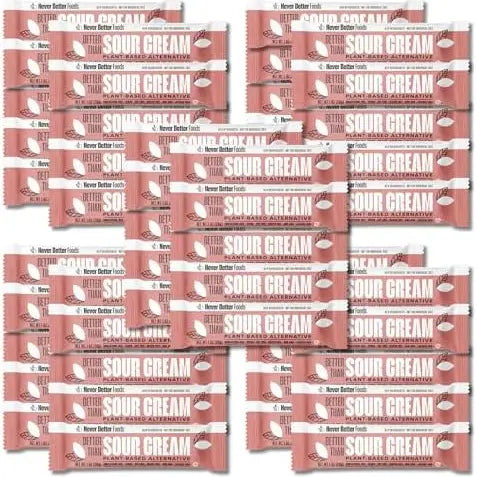 Never Better Plant Based Sour Cream Pack of 25 (1 oz Pouches Each)