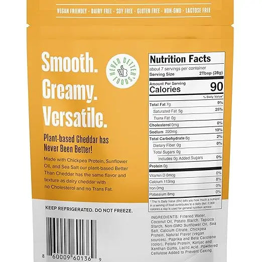 Vegan, Dairy Free Cheese, Plant-Based, 6-PACK of Shredded Cheddar 7oz Bags, Lactose-Free, Smooth and Non Oily Vegan Cheese Shredded
