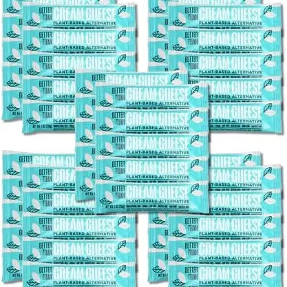 Never Better Plant Based Cream Cheese Pack of 25 (1 oz Pouches Each)