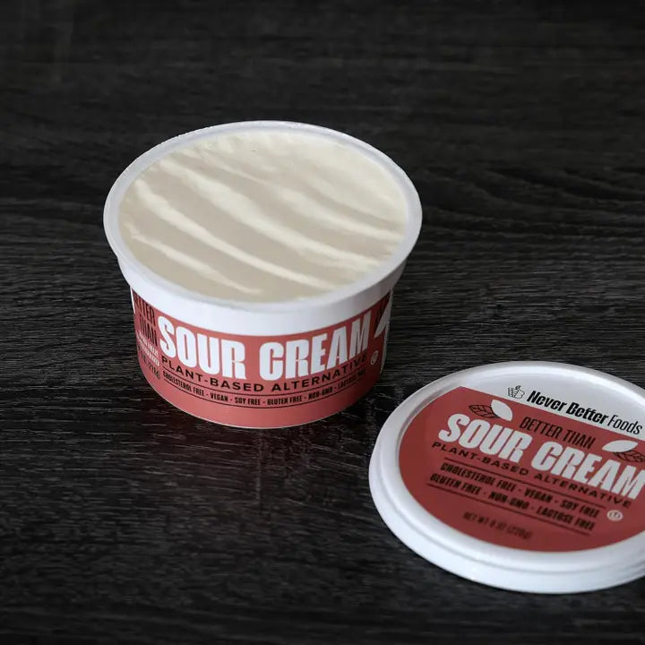Never Better Plant-Based Sour Cream – 8 Pack (8 oz Tubs)