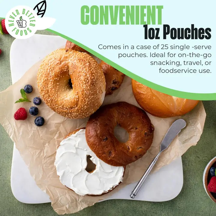 Vegan Cream Cheese – 50 Single-Serve 1 oz Pouches, Dairy-Free, Plant-Based, Allergen-Friendly