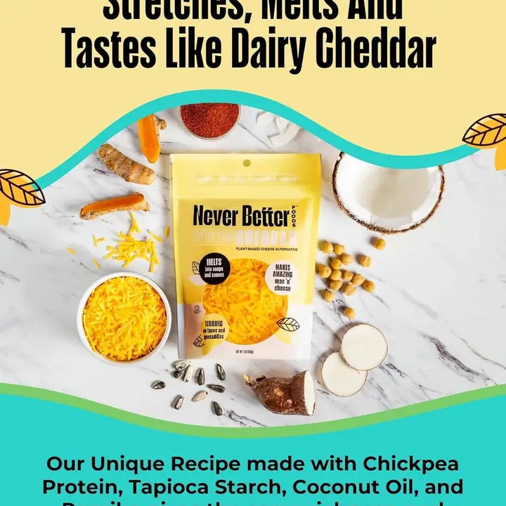 Vegan Cheddar Shredded Cheese – Dairy-Free, Plant-Based, 10 LB Bulk (Cheddar), Lactose-Free