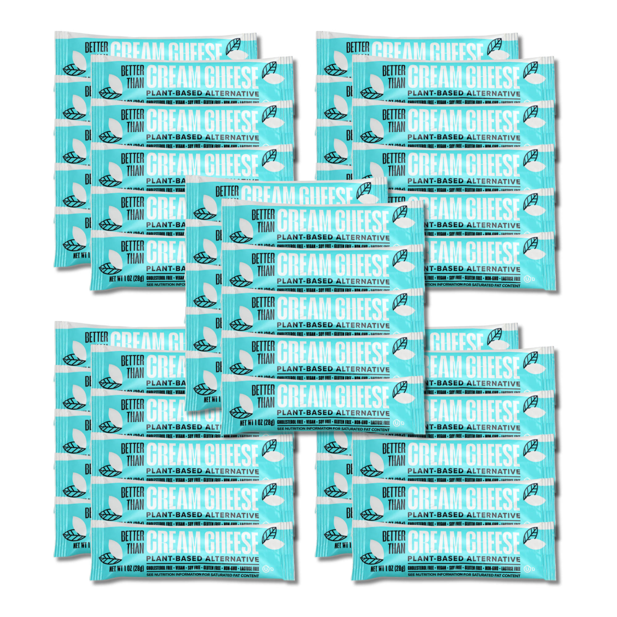 Vegan Cream Cheese – 50 Single-Serve 1 oz Pouches, Dairy-Free, Plant-Based, Allergen-Friendly