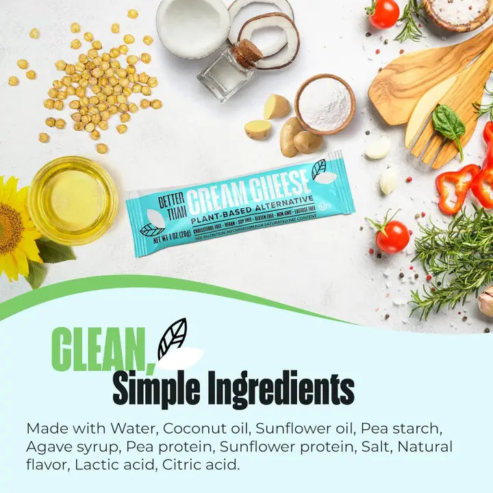 Vegan Cream Cheese – 50 Single-Serve 1 oz Pouches, Dairy-Free, Plant-Based, Allergen-Friendly