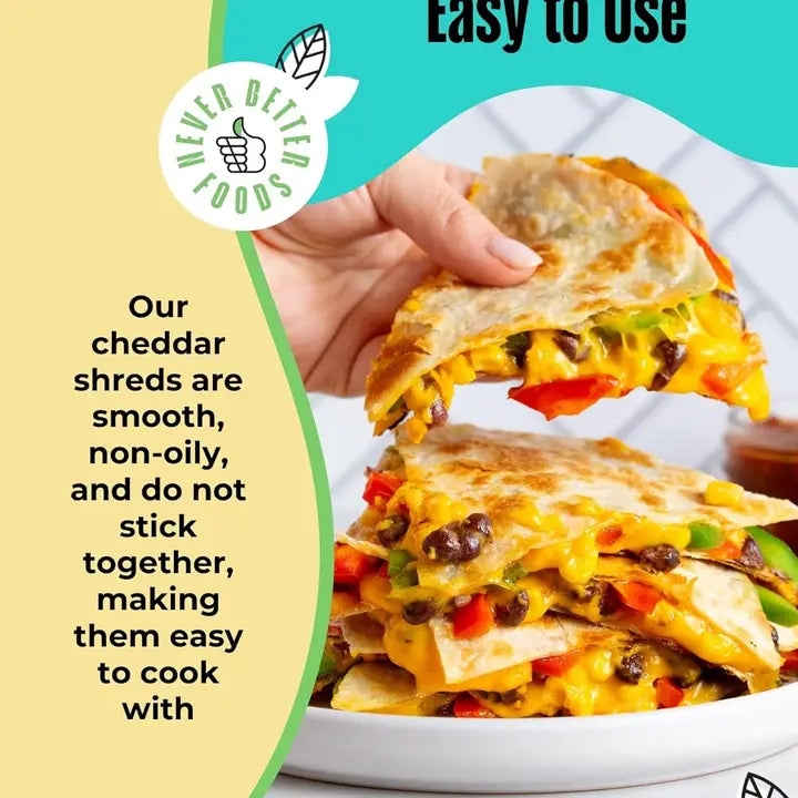 Vegan Cheddar & Mozzarella Cheese Variety Pack – Dairy Free, Plant-Based Shredded Cheese, 10 LB Bulk (5 LB Cheddar, 5 LB Mozzarella), Lactose-Free