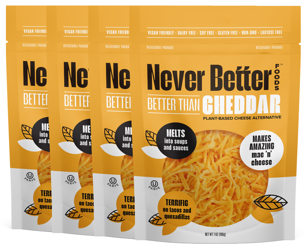 Vegan Cheddar Shreds – 6-Pack of 7 oz Bags, Dairy-Free, Plant-Based, Allergen-Friendly