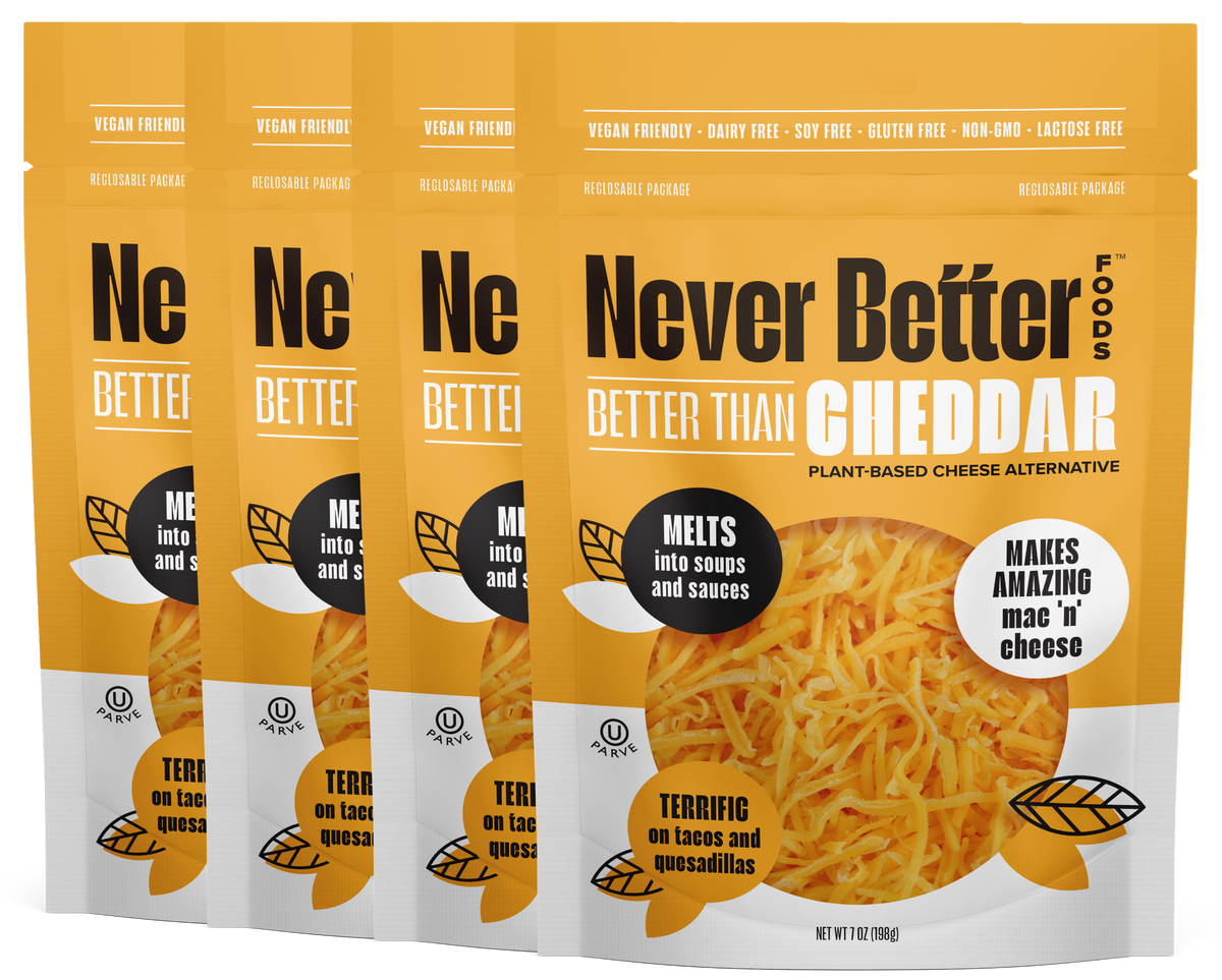 Dairy-Free Cheddar Shreds – 6-Pack of 7 oz Bags, Vegan, Plant-Based, Allergen-Friendly
