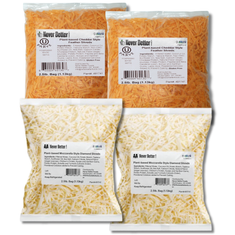 Dairy-Free Mozzarella & Cheddar Variety Pack – 4 x 2.5 lb Bags, Vegan, Plant-Based, Allergen-Friendly
