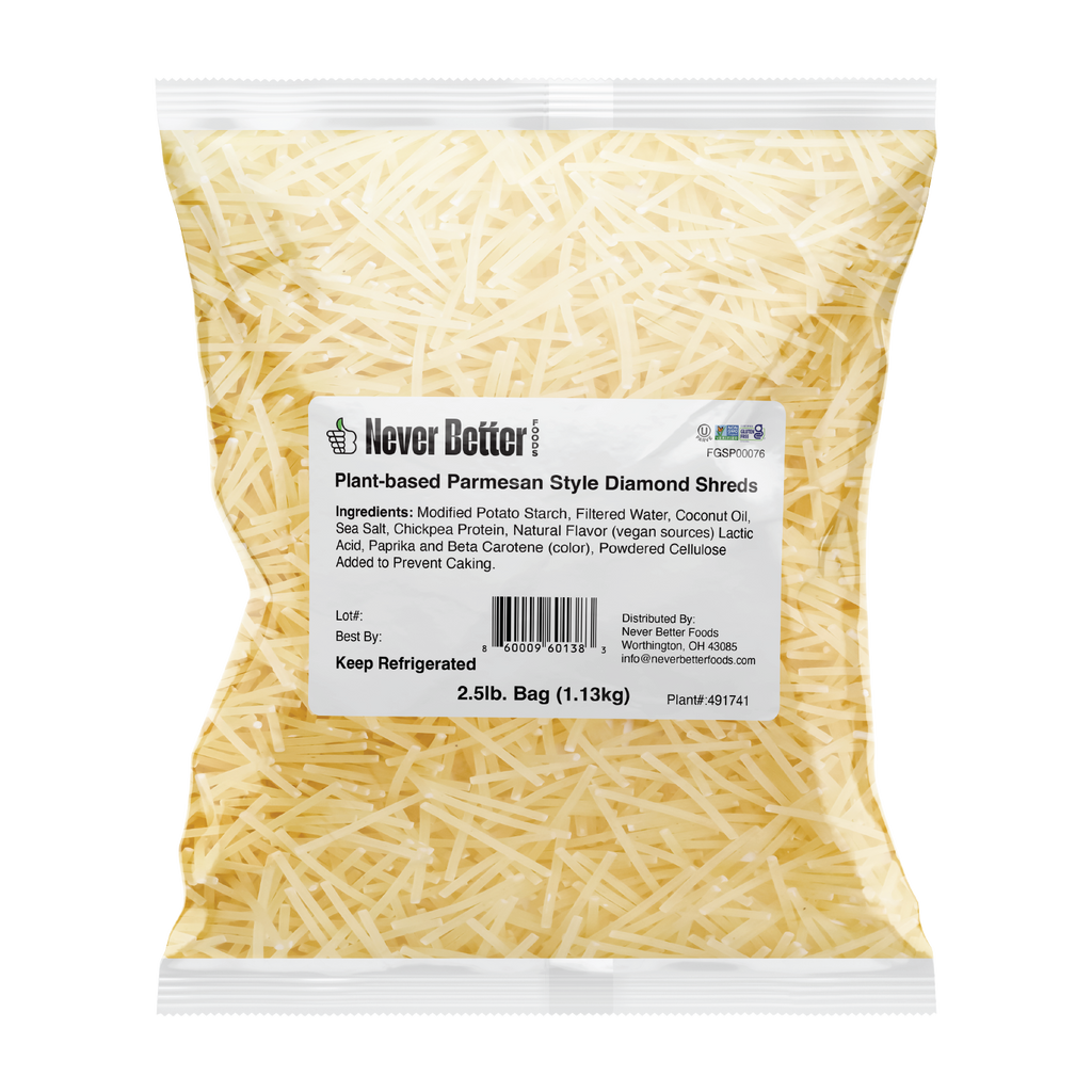 Never Better Plant Based Shredded Parmesan Cheese 1 Bag (2.5 lb)