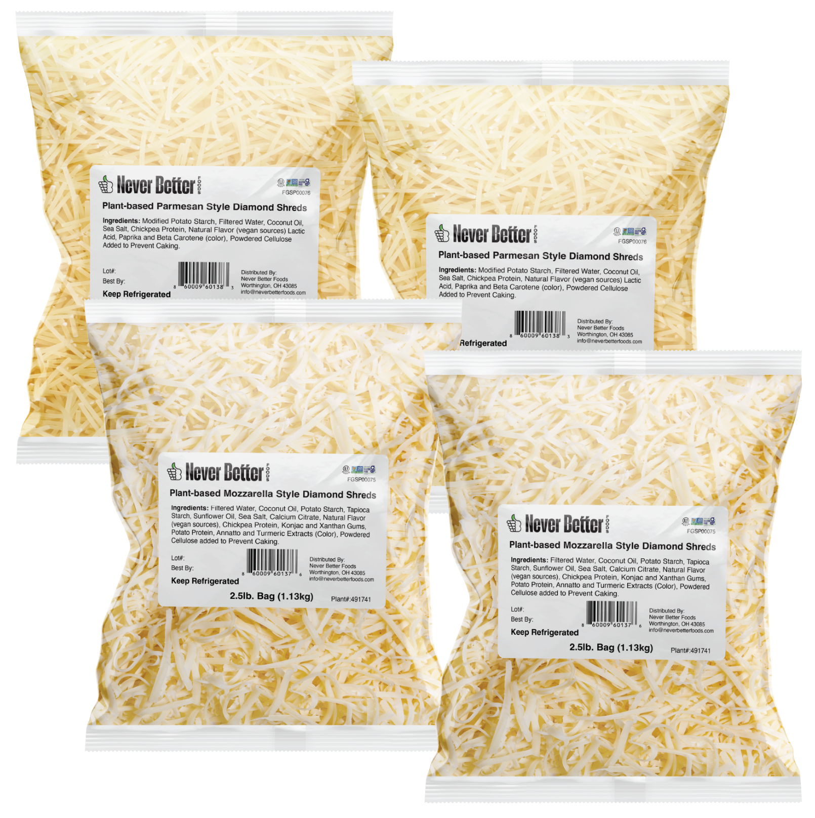 Better Than Parmesan and Better Than Mozzarella – 5 lbs of each ($6.49/lb)