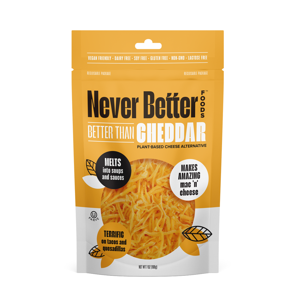 Better Cheese Vegan Mozzarella & Cheddar Variety Pack – 6-Pack of 7 oz Bags, Dairy-F ...